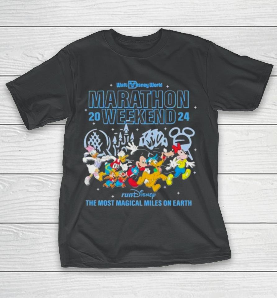 Mickey Mouse Running Walt Disney World Marathon 2024 T-Shirt