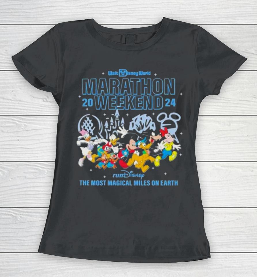 Mickey Mouse Running Walt Disney World Marathon 2024 Women T-Shirt