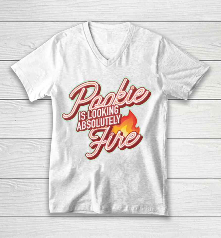 Middleclassfancy Merch Pookie Is Looking Fire Unisex V-Neck T-Shirt