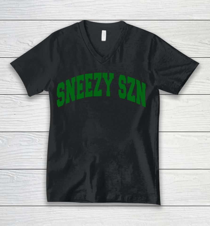 Middleclassfancy Store Sneezy Szn Unisex V-Neck T-Shirt