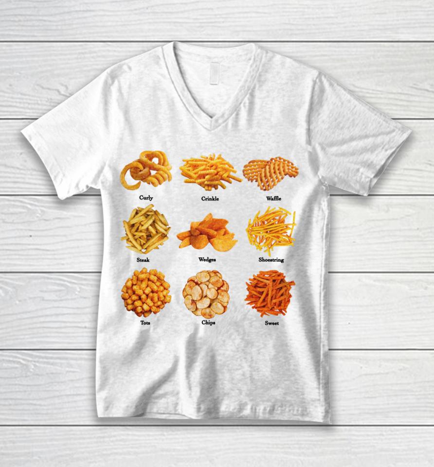 Middleclassfancy Store Styles Of French Fries Unisex V-Neck T-Shirt
