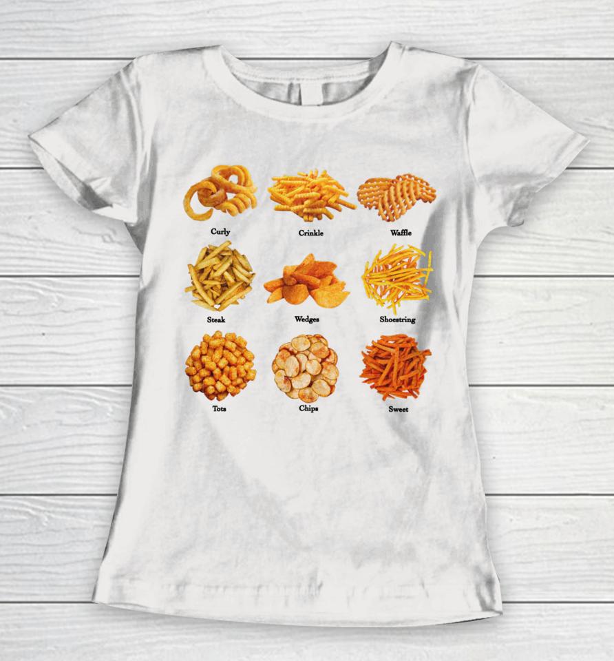 Middleclassfancy Store Styles Of French Fries Women T-Shirt
