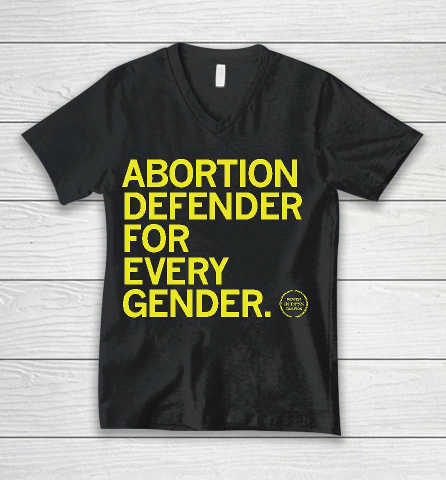 Midwest Access Coalition Abortion Defender For Every Gender Unisex V-Neck T-Shirt