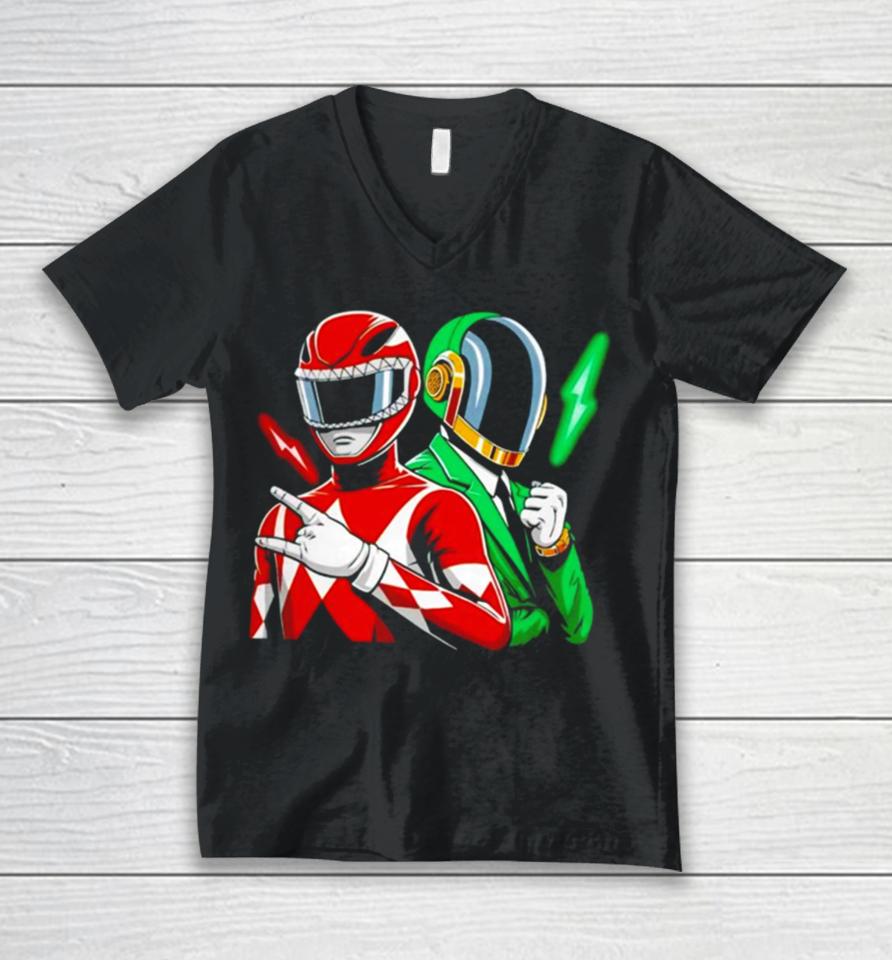 Mighty Daft Power Rangers Power Punk Unisex V-Neck T-Shirt