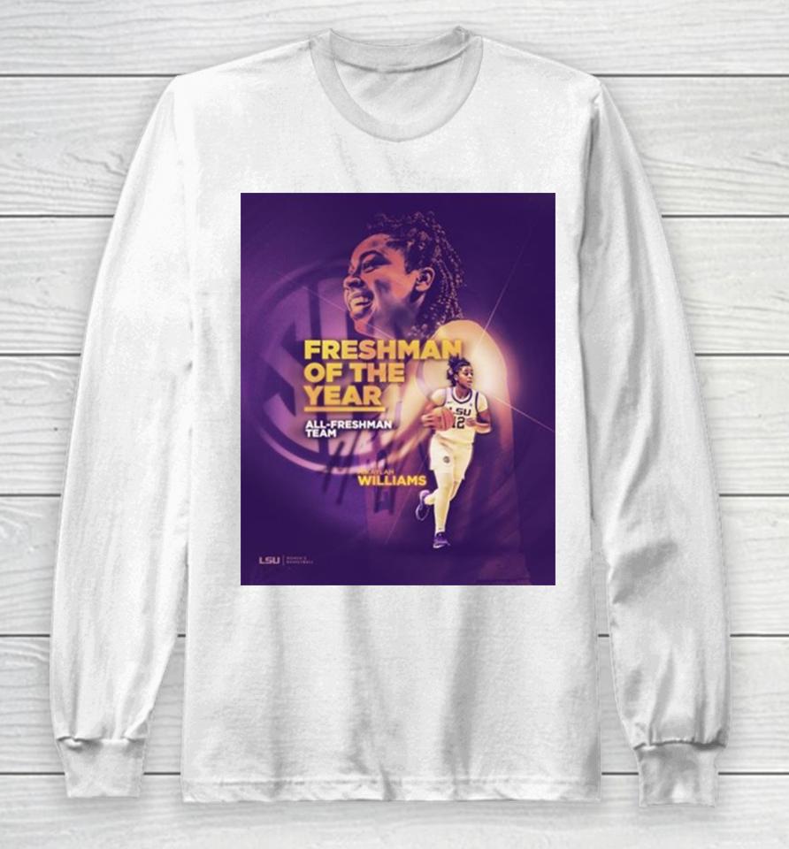 Mikaylah Williams The Best Freshman In The Sec Of Lsu Tigers All Freshman Team Poster Long Sleeve T-Shirt
