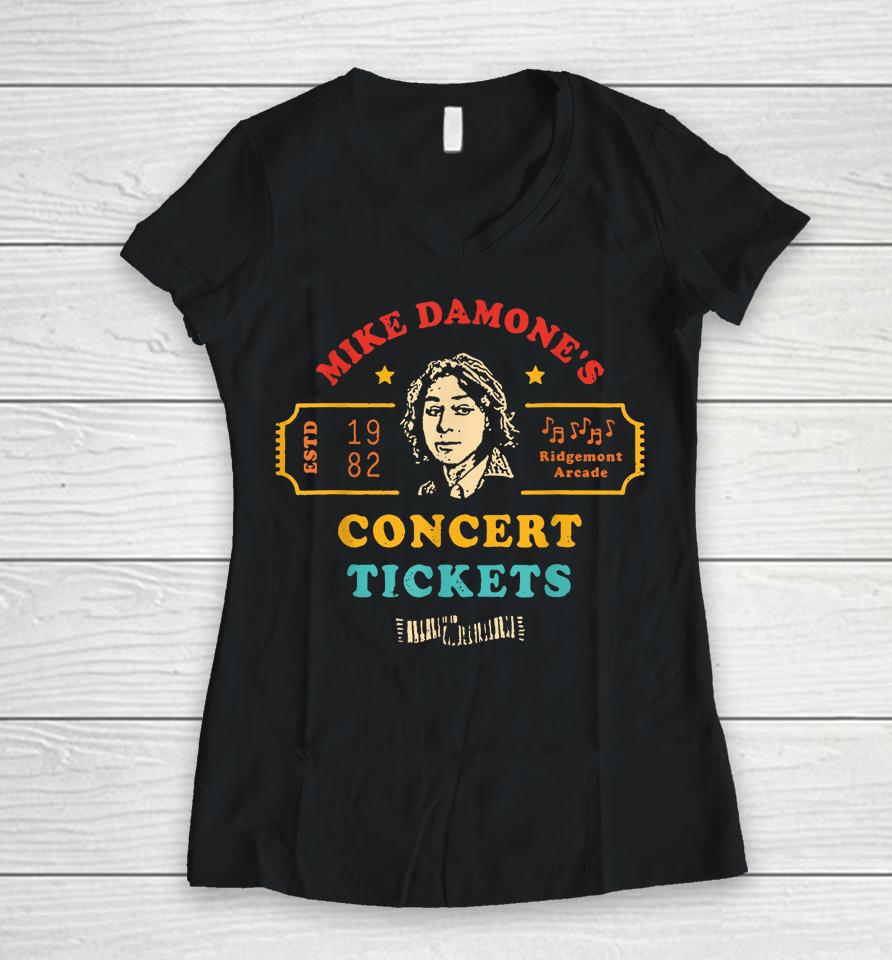 Mike Damone's Concert Tickets Retro Women V-Neck T-Shirt