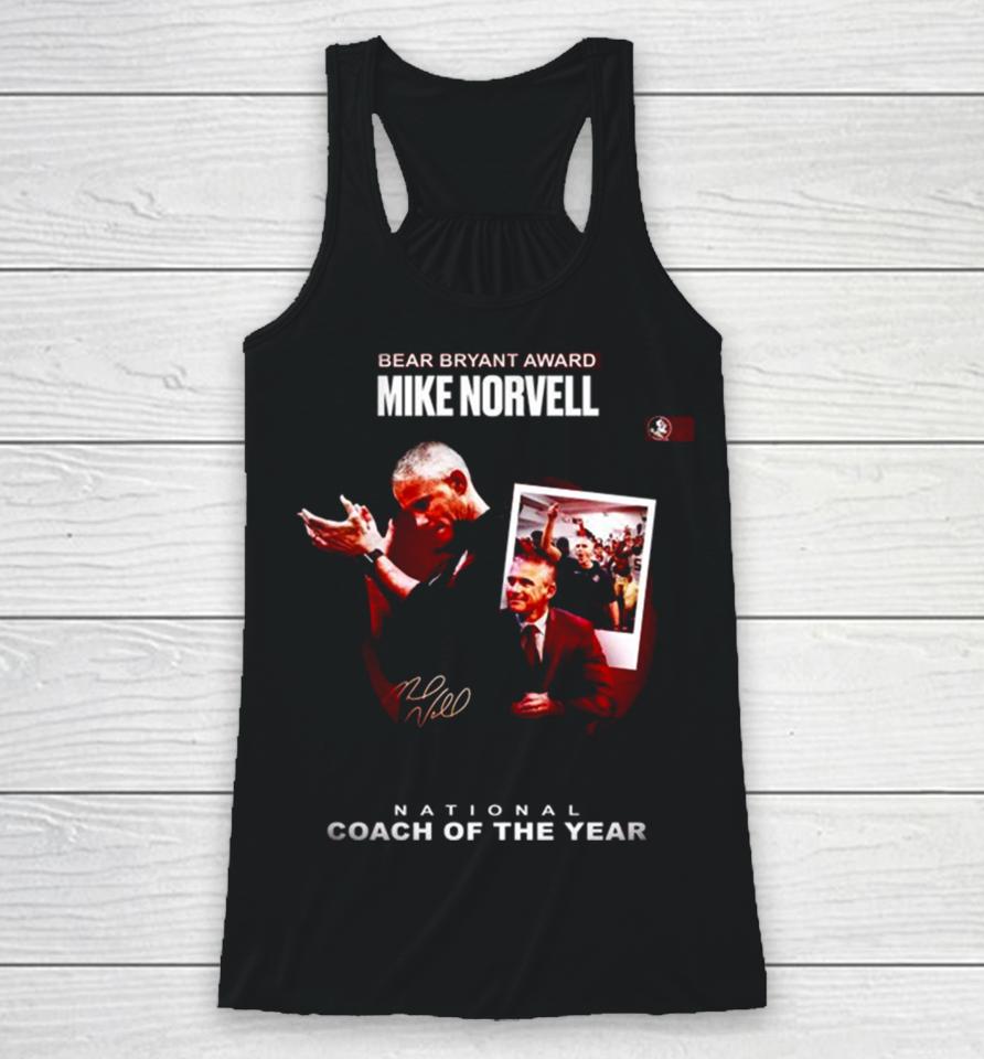 Mike Norvell Win 2023 Bryant Award National Coach Of The Year Racerback Tank