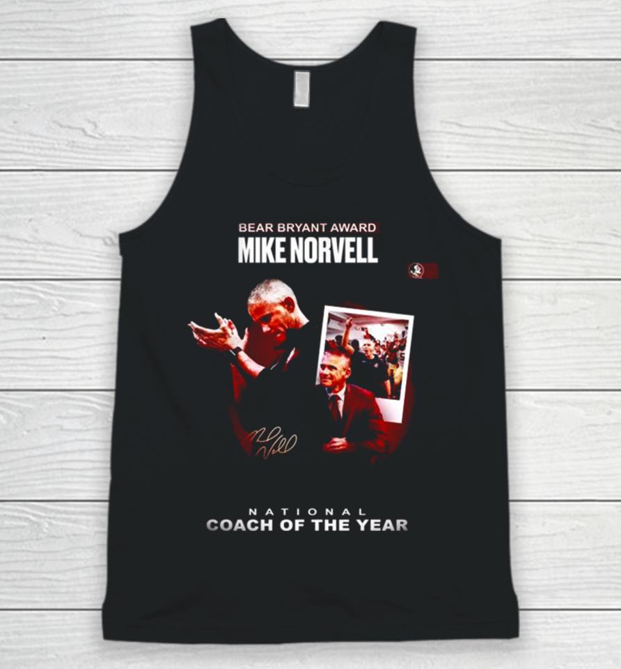 Mike Norvell Win 2023 Bryant Award National Coach Of The Year Unisex Tank Top