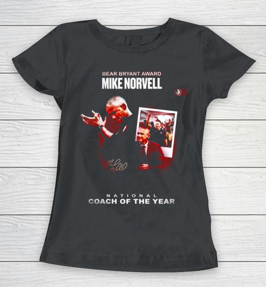 Mike Norvell Win 2023 Bryant Award National Coach Of The Year Women T-Shirt