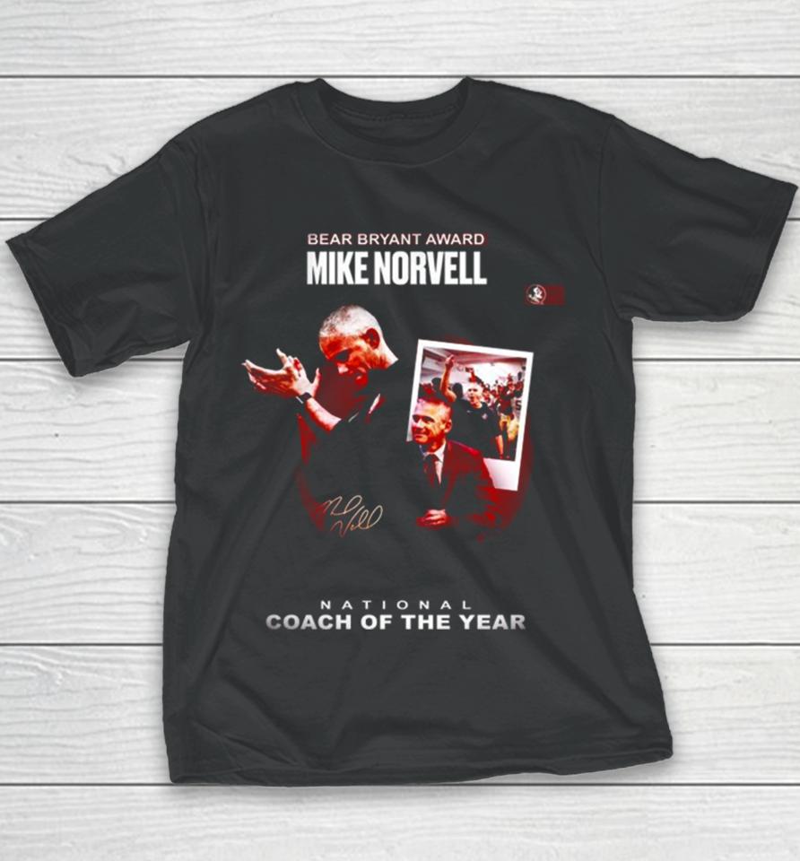 Mike Norvell Win 2023 Bryant Award National Coach Of The Year Youth T-Shirt