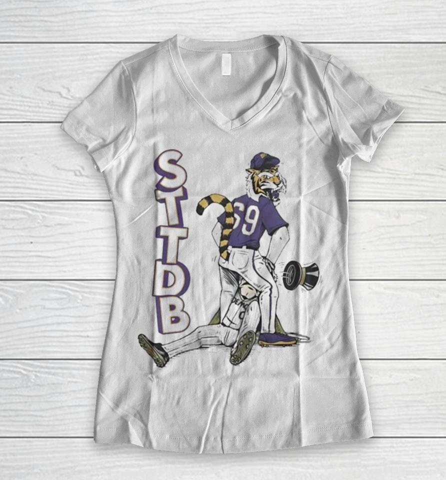 Mike The Tiger Lsu Tigers And Demon Deacon Wake Forest Sttdb Baseball Mascot 2023 Women V-Neck T-Shirt