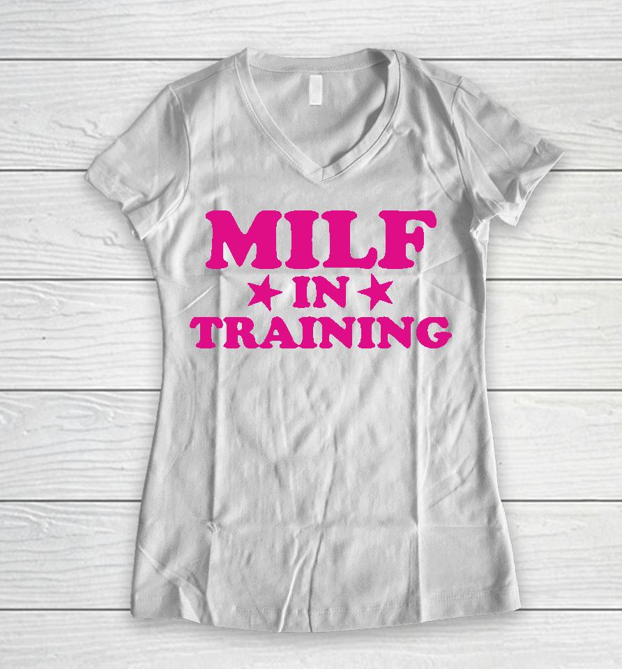 Milf In Training Cropped Women V-Neck T-Shirt