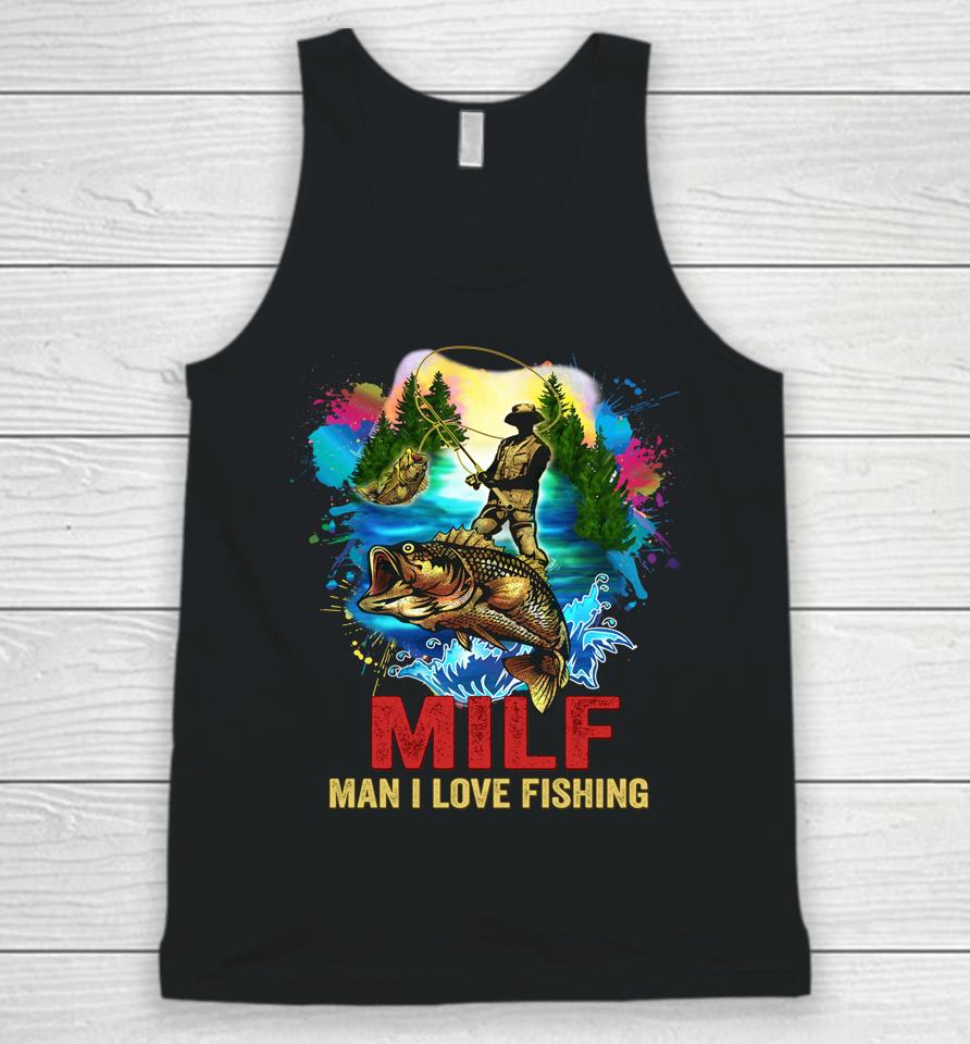 Milf Man I Love Fishing Retro Unisex Tank Top