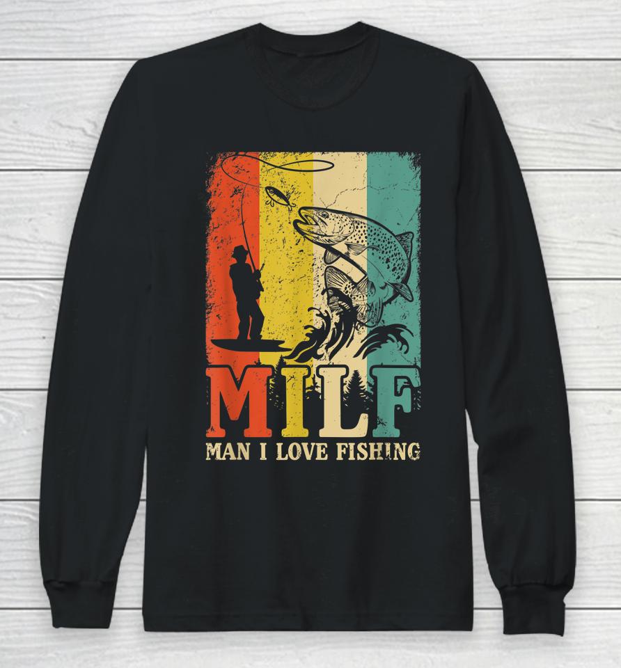 Milf - Man I Love Fishing Vintage Long Sleeve T-Shirt