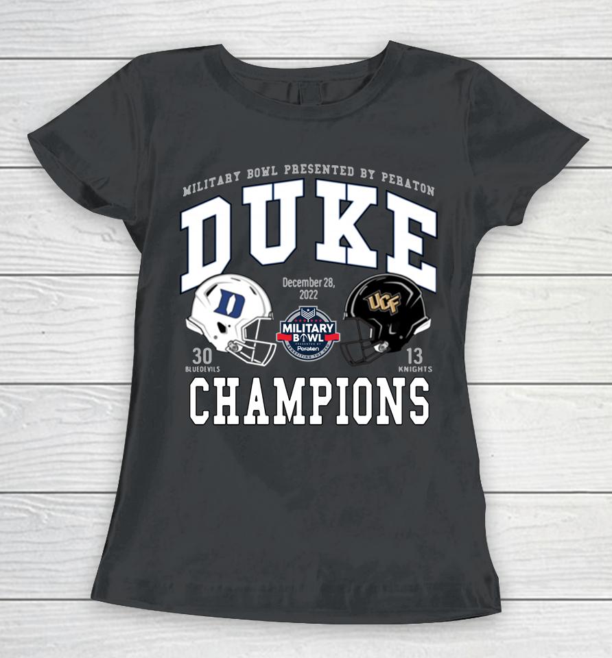 Military Bowl 2022 Duke Blue Devils Champions Women T-Shirt