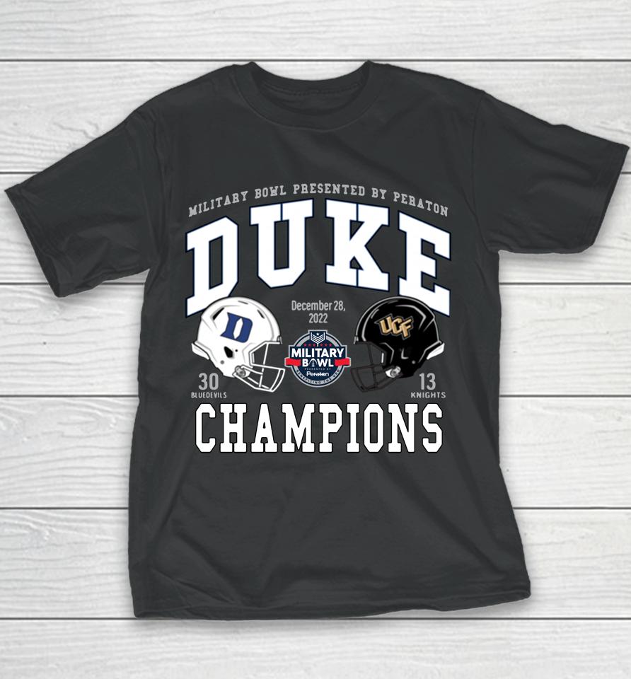 Military Bowl 2022 Duke Blue Devils Champions Youth T-Shirt