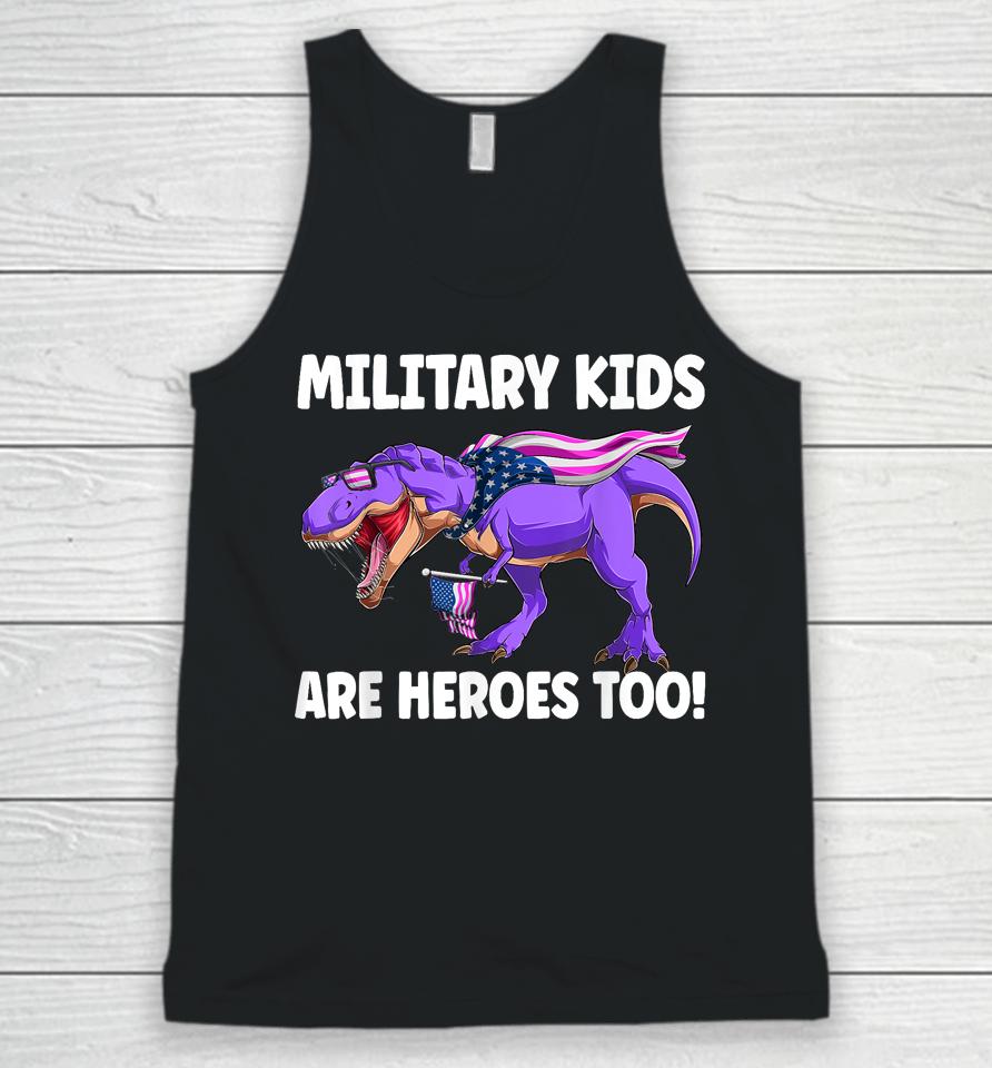 Military Kids Are Heroes Too! Purple Up Military Child Month Unisex Tank Top