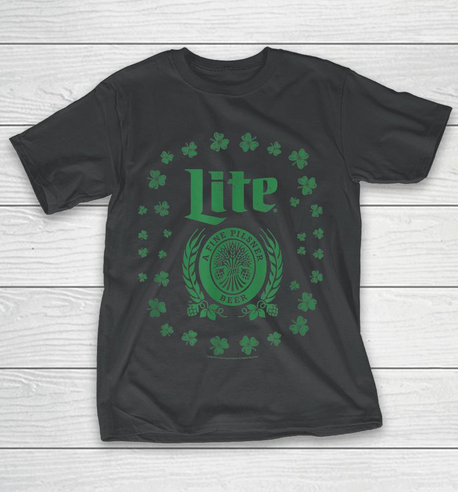 Miller Lite St Patrick's Day A Fine Pilsner Beer Distressed T-Shirt