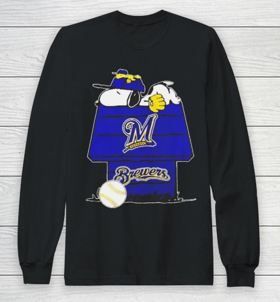 Milwaukee Brewers Snoopy And Woodstock The Peanuts Baseball Long Sleeve T-Shirt