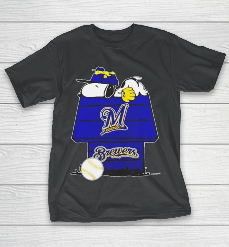 Milwaukee Brewers Snoopy And Woodstock The Peanuts Baseball T-Shirt