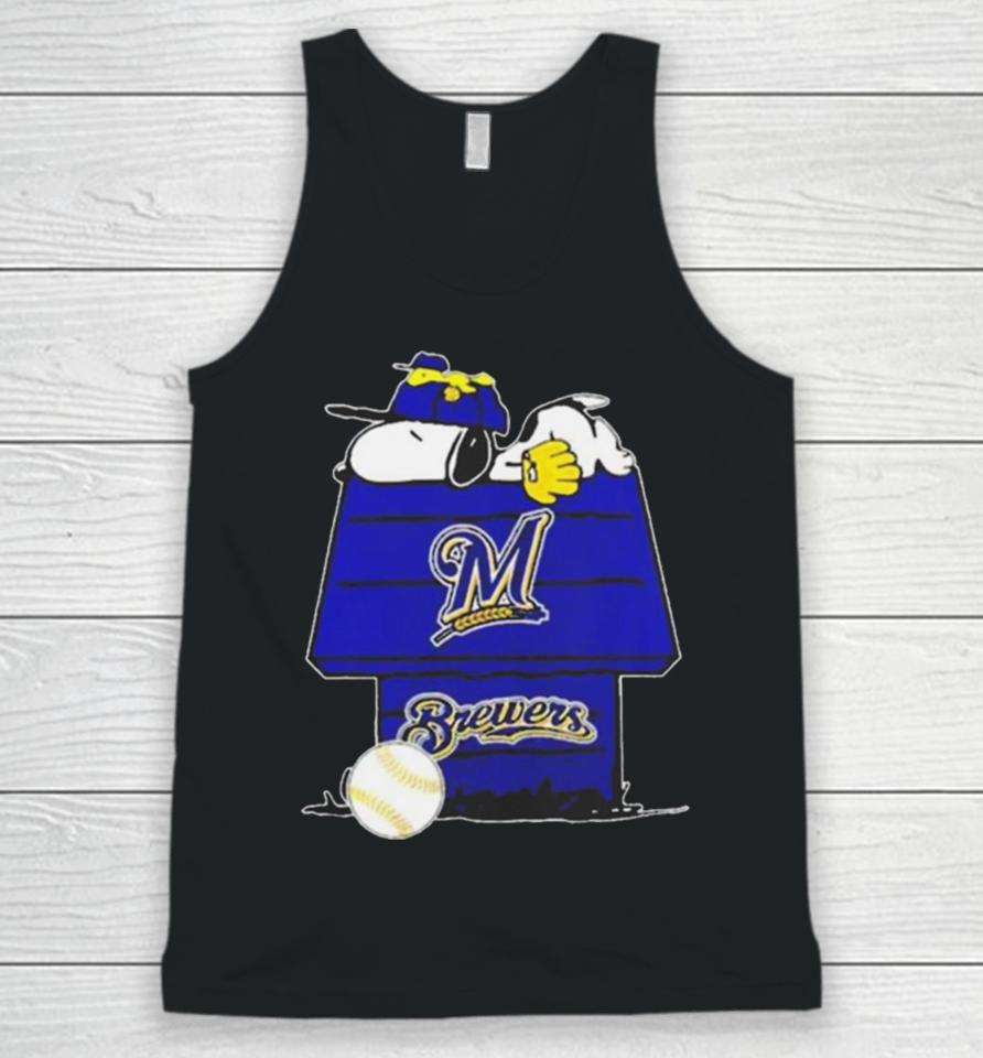 Milwaukee Brewers Snoopy And Woodstock The Peanuts Baseball Unisex Tank Top