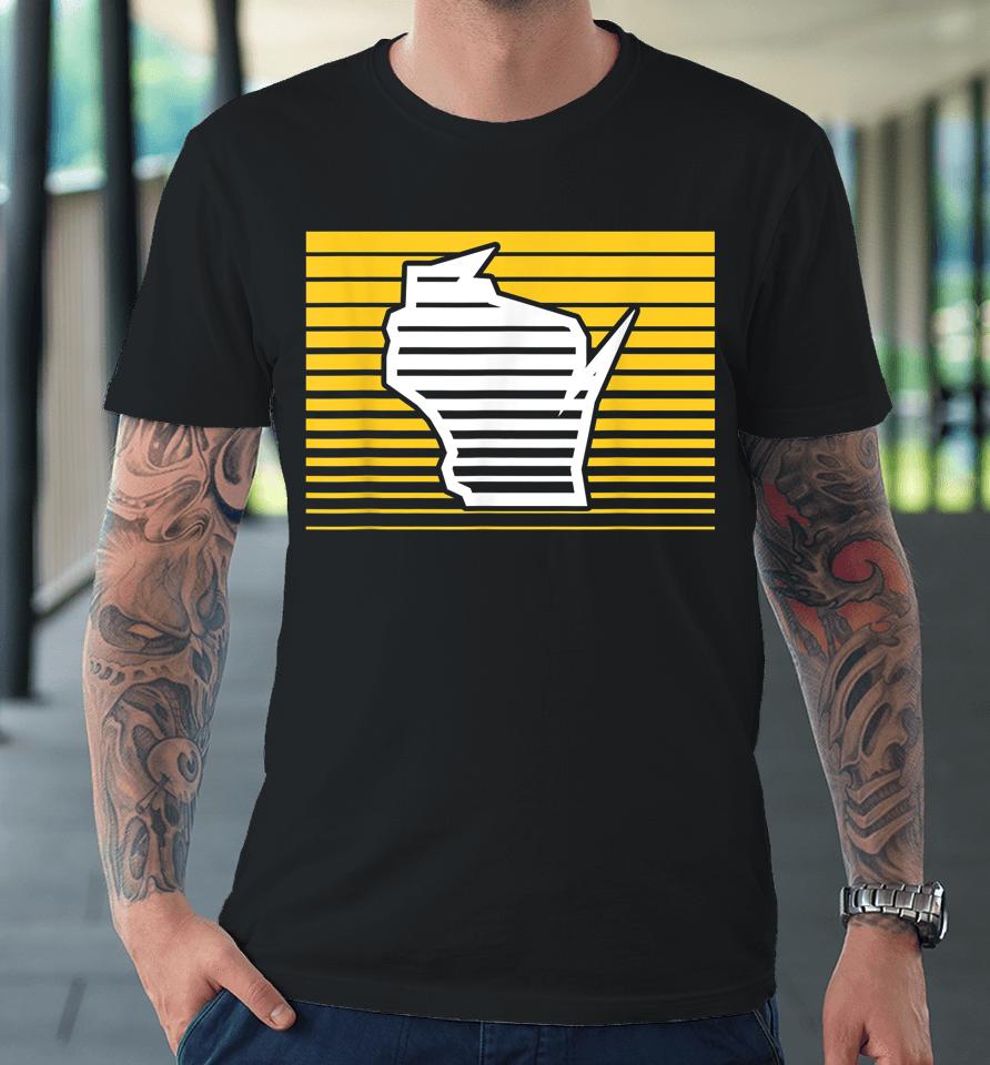 Milwaukee Wisconsin Retro Gradient Stripes Premium T-Shirt