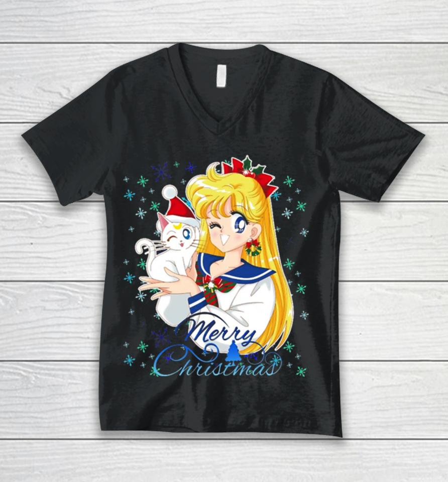 Minako Sailor Moon Xmas Unisex V-Neck T-Shirt