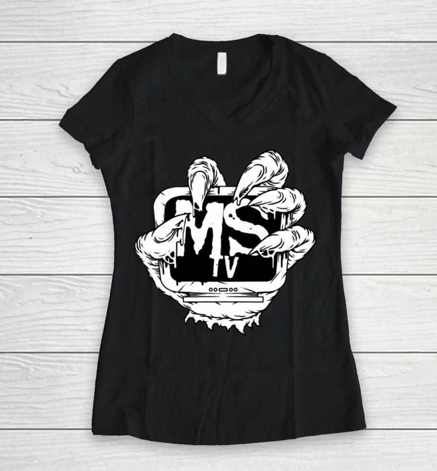 Mindseed Tv Claw Logo Women V-Neck T-Shirt