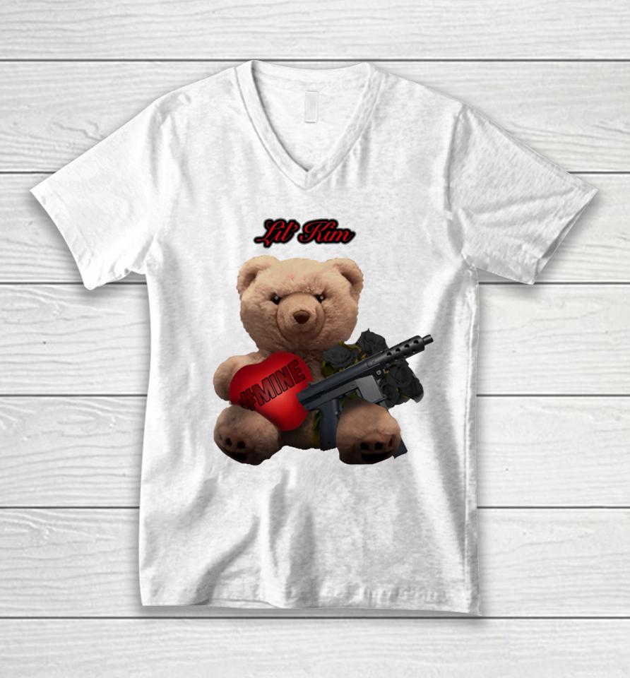 #Mine Teddy With Gun Unisex V-Neck T-Shirt