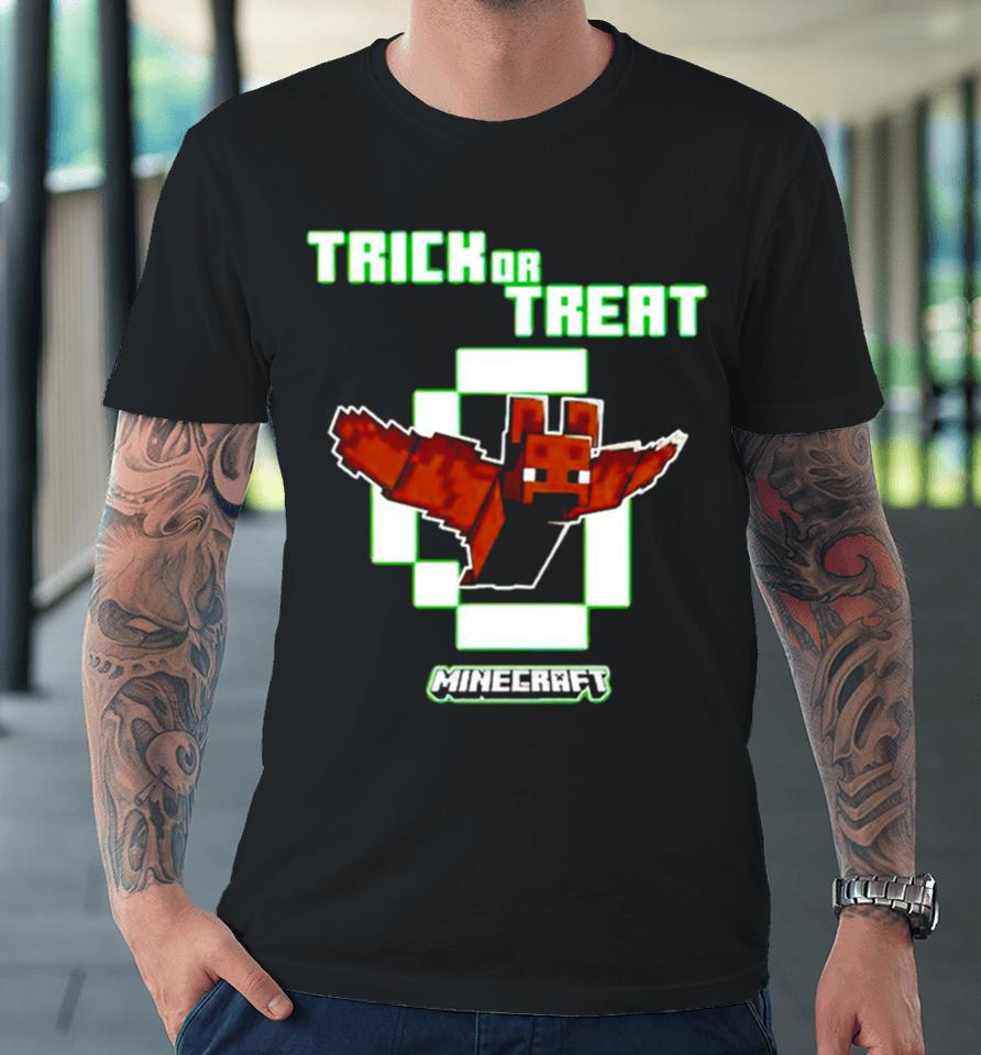 Minecraft Bat Trick Or Treat Glow In The Dark Premium T-Shirt