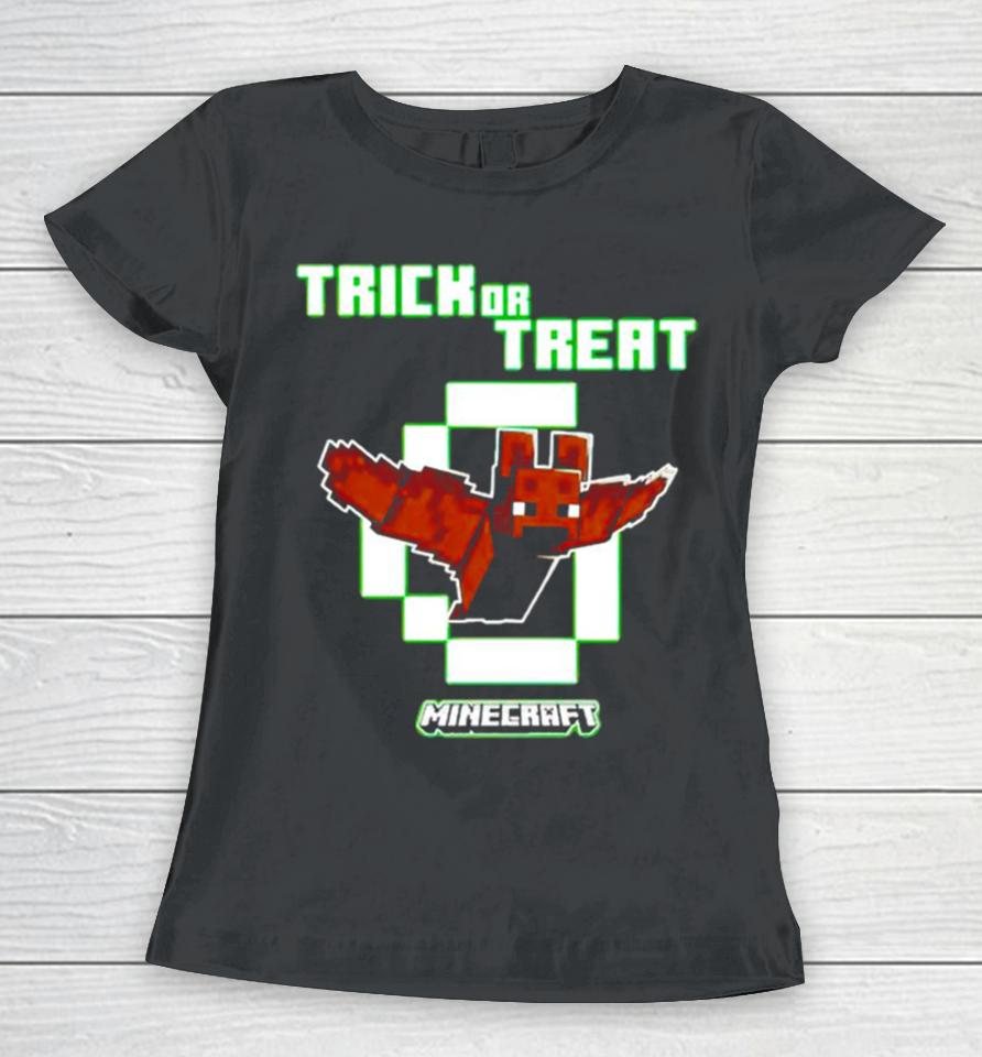 Minecraft Bat Trick Or Treat Glow In The Dark Women T-Shirt