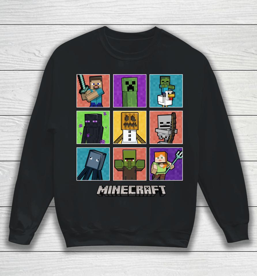 Minecraft Group Shot Colored Box Up Sweatshirt