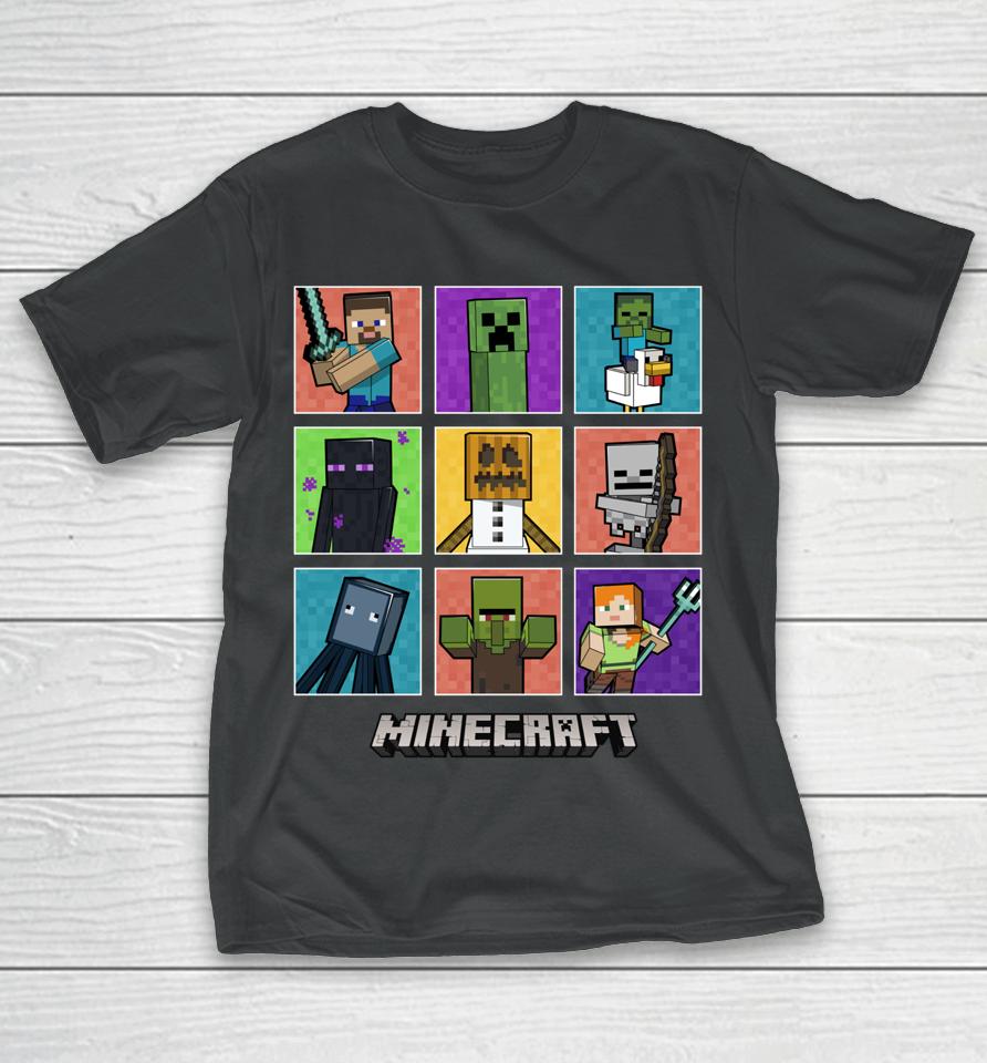 Minecraft Group Shot Colored Box Up T-Shirt