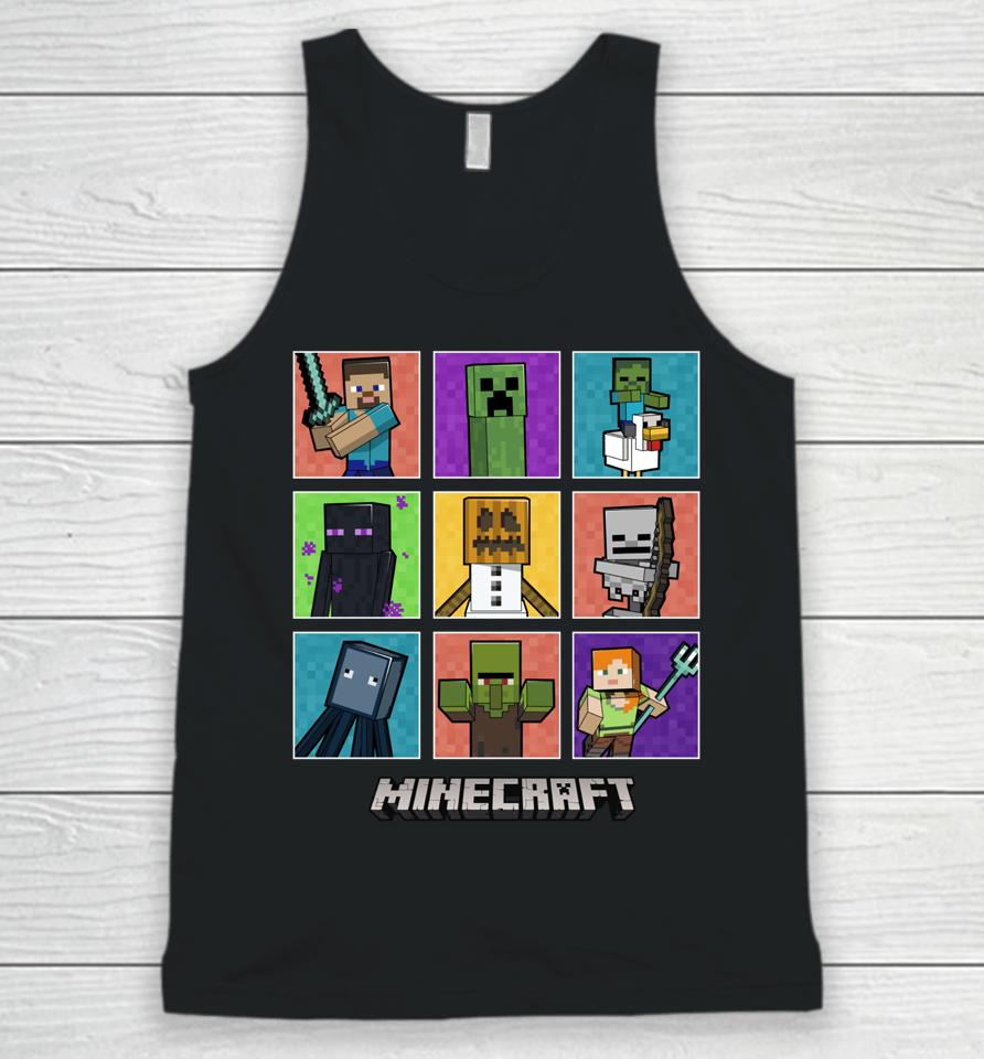 Minecraft Group Shot Colored Box Up Unisex Tank Top