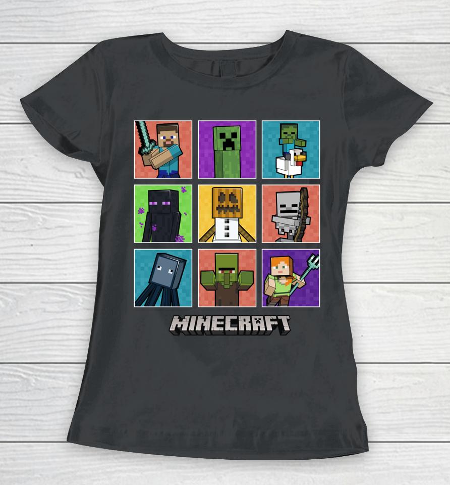 Minecraft Group Shot Colored Box Up Women T-Shirt