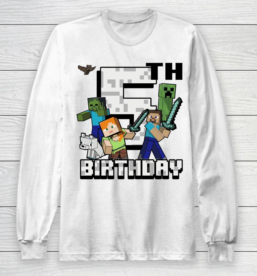 Minecraft Group Shot Happy 5Th Birthday Long Sleeve T-Shirt