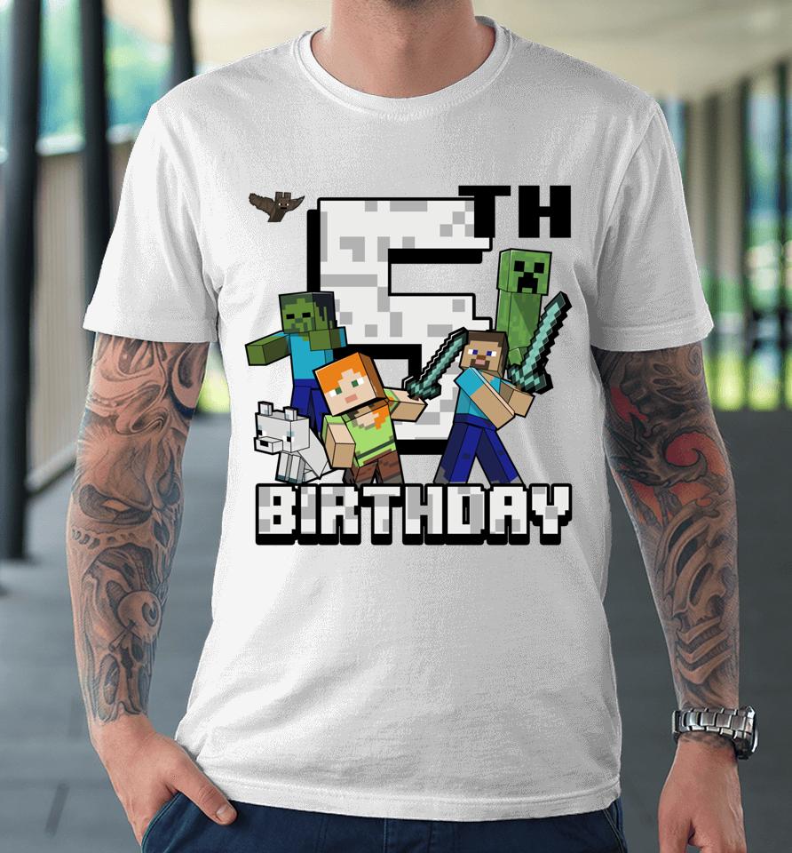 Minecraft Group Shot Happy 5Th Birthday Premium T-Shirt