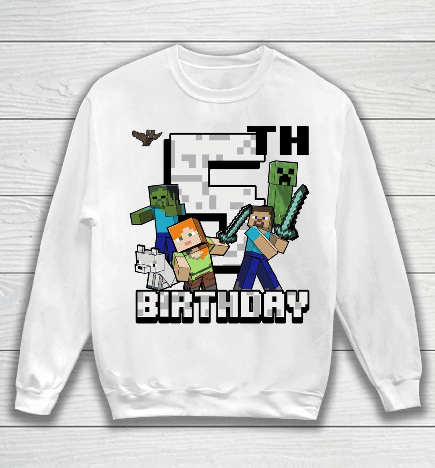 Minecraft Group Shot Happy 5Th Birthday Sweatshirt