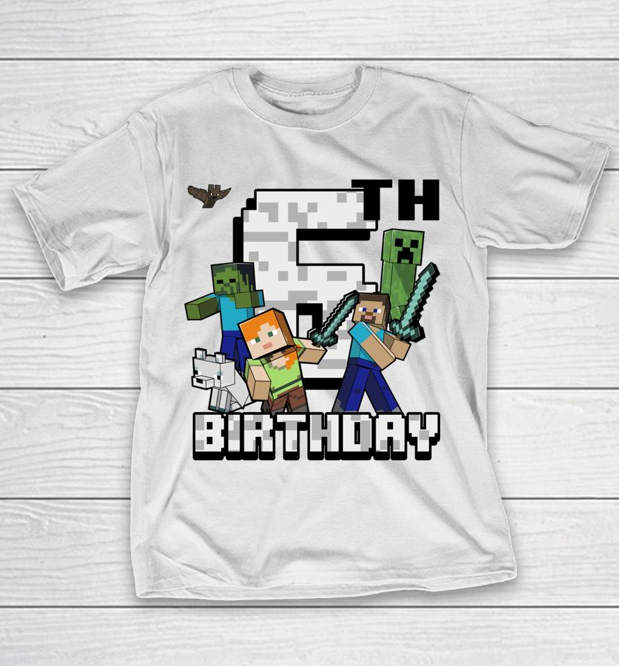 Minecraft Group Shot Happy 6Th Birthday T-Shirt