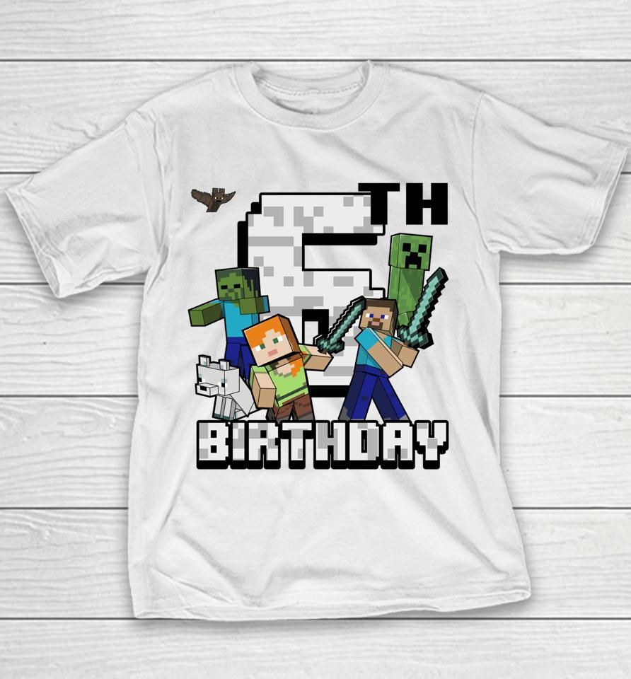 Minecraft Group Shot Happy 6Th Birthday Youth T-Shirt