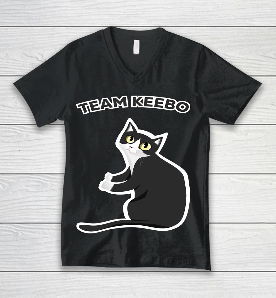 Mini Kitty Team Keebo Unisex V-Neck T-Shirt