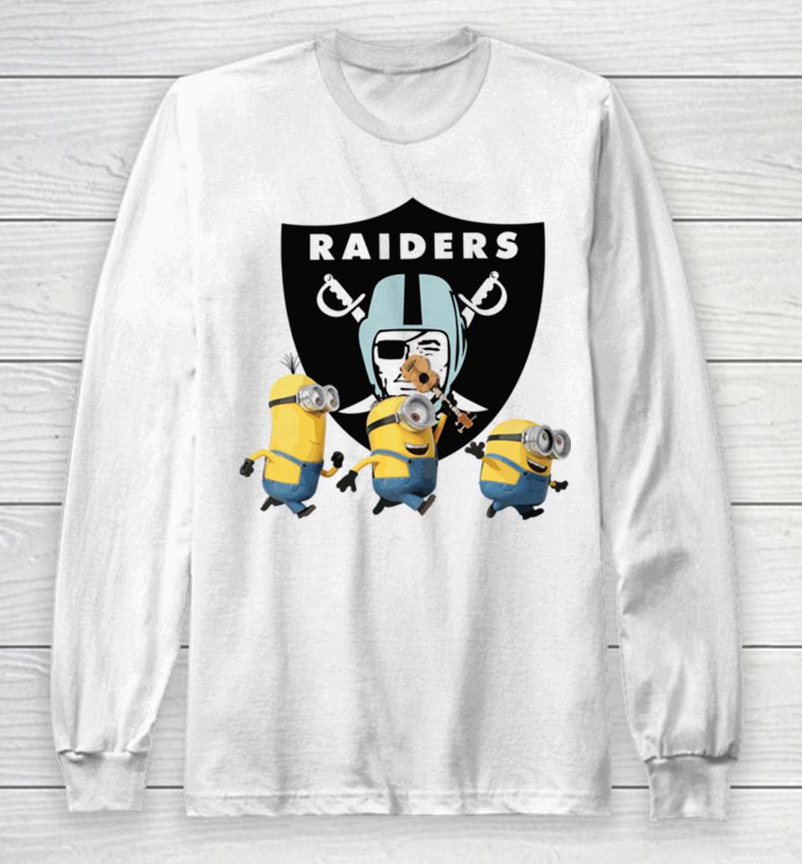 Minions Team Las Vegas Raiders Football Nfl Logo Long Sleeve T-Shirt
