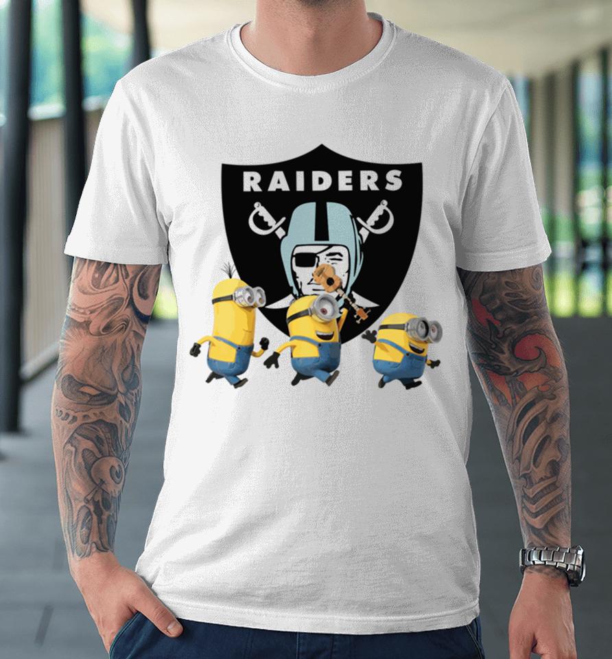 Minions Team Las Vegas Raiders Football Nfl Logo Premium T-Shirt