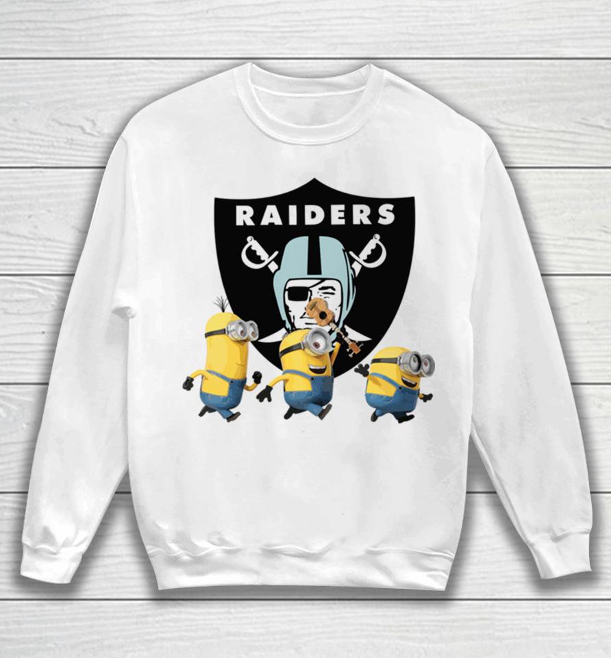 Minions Team Las Vegas Raiders Football Nfl Logo Sweatshirt