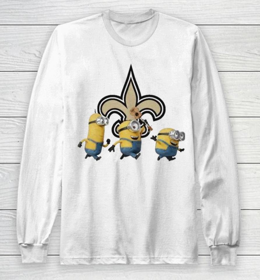 Minions Team New Orleans Saints Football Nfl Logo Long Sleeve T-Shirt