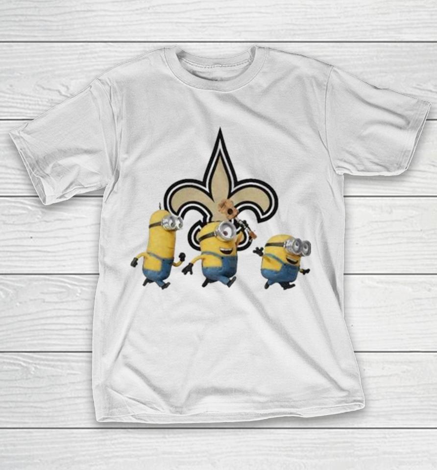 Minions Team New Orleans Saints Football Nfl Logo T-Shirt