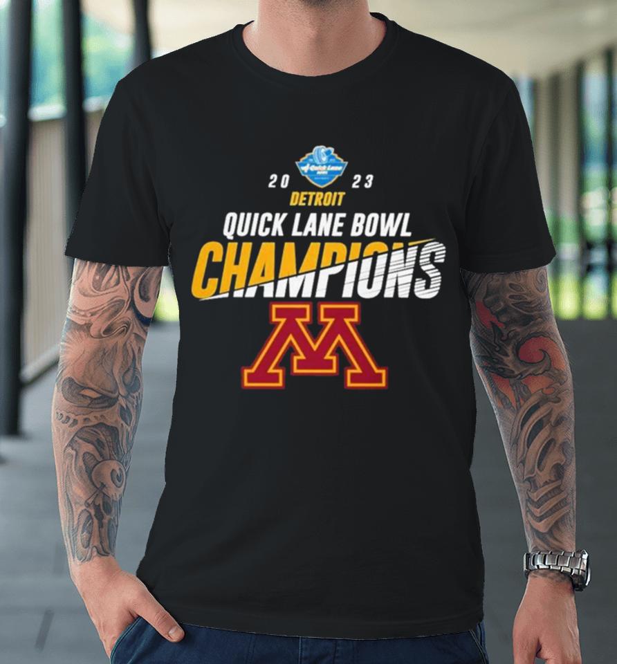 Minnesota Golden Gophers 2023 Quick Lane Bowl Champions Logo Premium T-Shirt