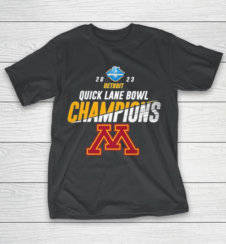Minnesota Golden Gophers 2023 Quick Lane Bowl Champions Logo T-Shirt