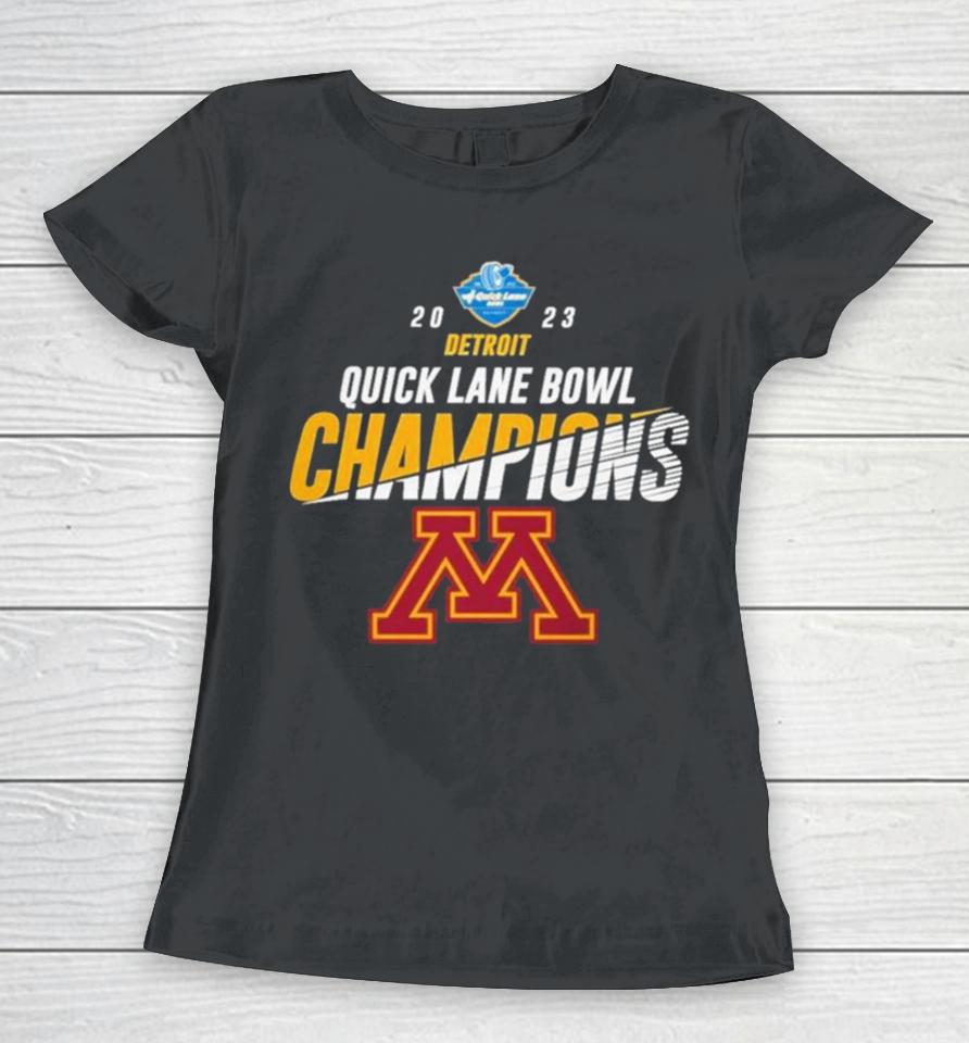 Minnesota Golden Gophers 2023 Quick Lane Bowl Champions Logo Women T-Shirt