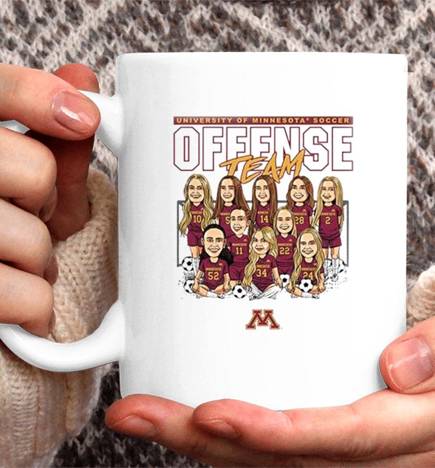 Minnesota Golden Gophers 2024 Ncaa Women’s Soccer Offense Team Caricature Coffee Mug
